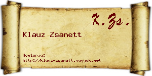 Klauz Zsanett névjegykártya